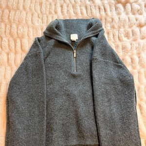H&M Men's Charcoal Zip-Up Sweater